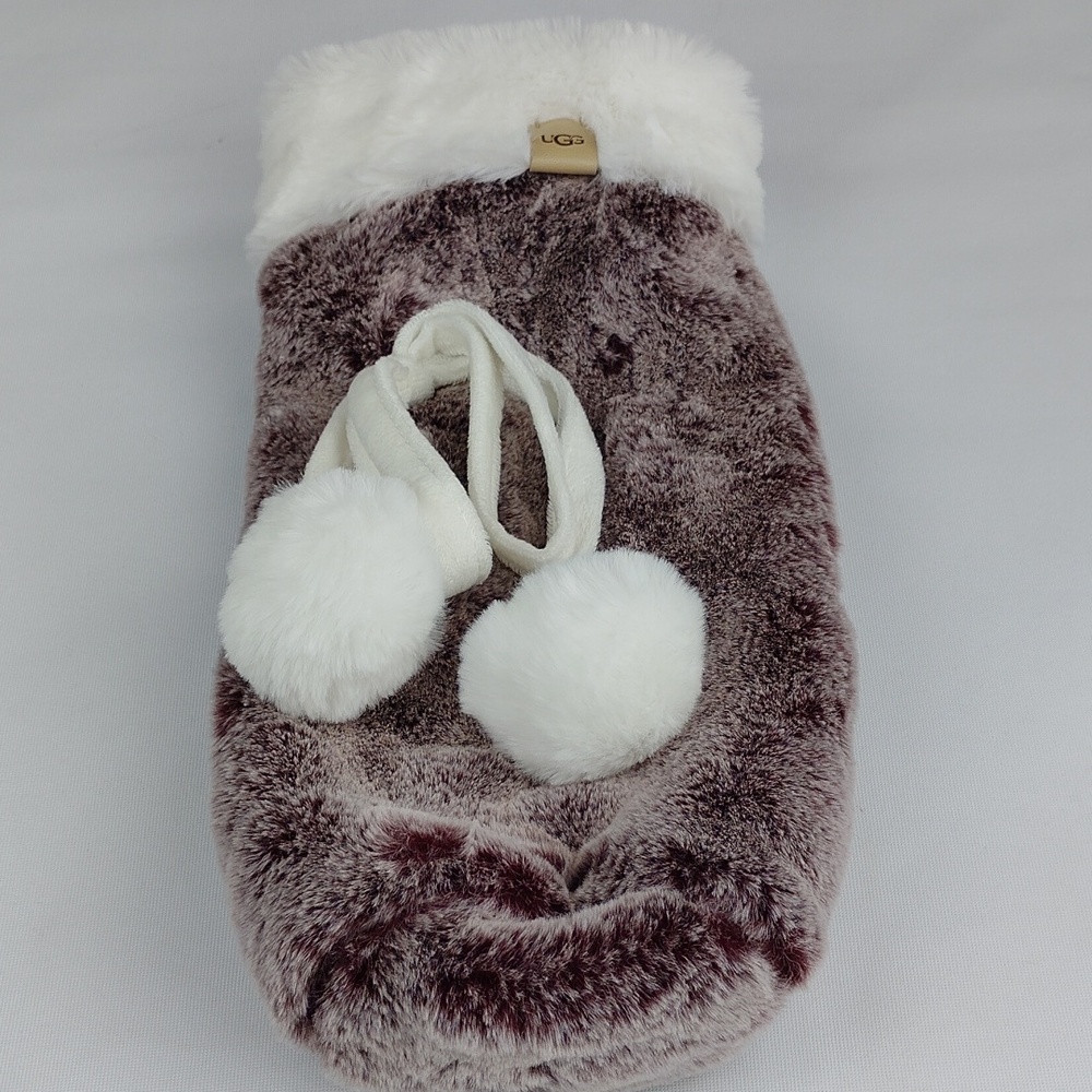 UGG Purple and Off-White Faux Fur Bottle Holder.
